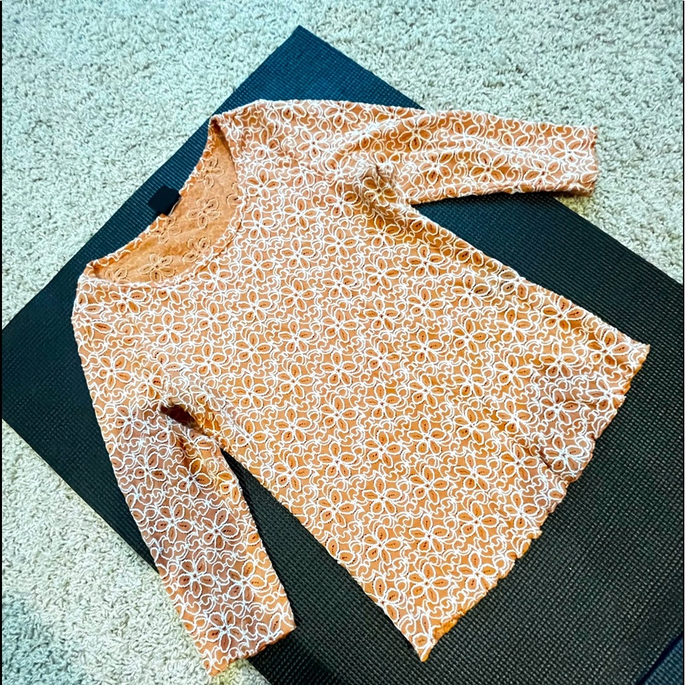Sheer Floral Shirt 3/4s Sleeves - Hippie 60s 70s Style - Modern Item